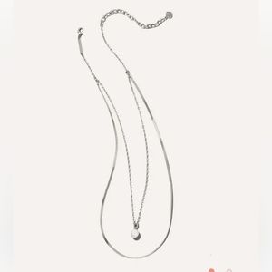 Kendra Scott Lindsay Silver Multi Strand Necklace in White Pearl